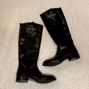 Tory Burch Kiernan Leather Knee High Riding Boots